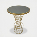 Runder Bartisch aus Eisen und Glas Tower New