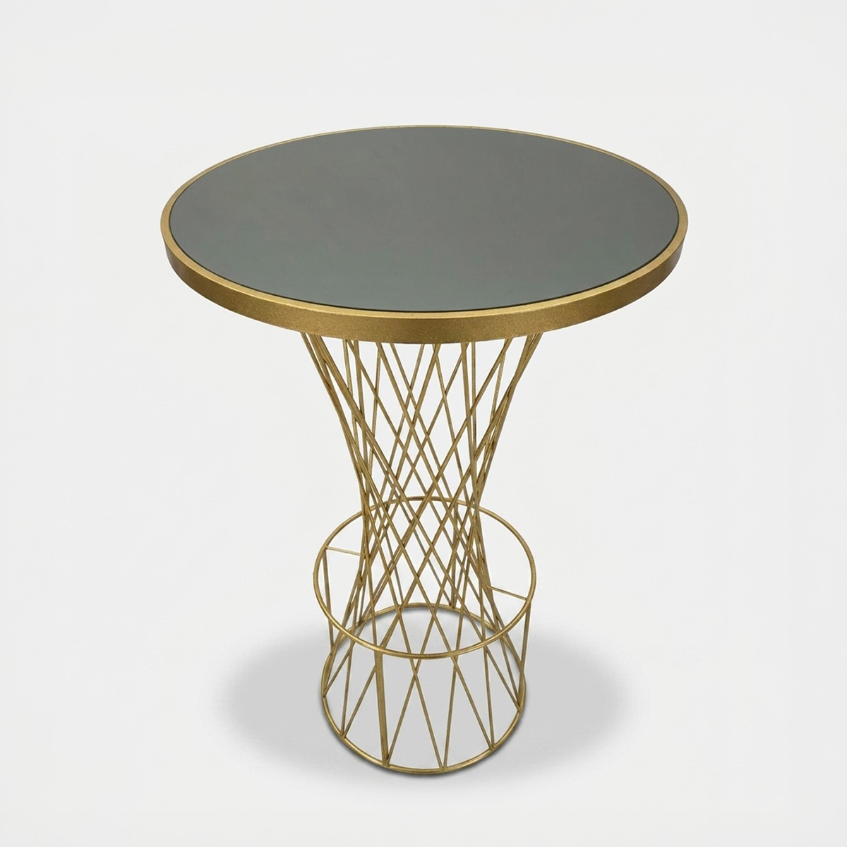 Runder Bartisch aus Eisen und Glas Tower New