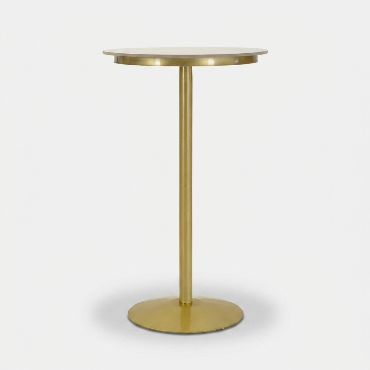Runder Bartisch aus Metall und Kunstmarmor Simply