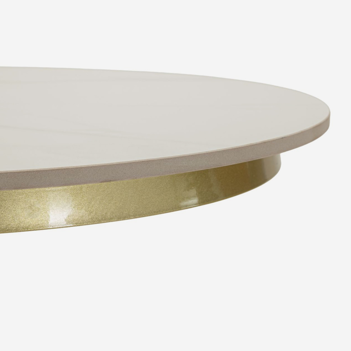 Runder Bartisch aus Metall und Kunstmarmor Simply