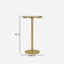 Runder Bartisch aus Metall und Kunstmarmor Simply