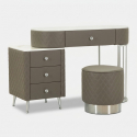 Tocador de dormitorio Sharon Silver con puff y cajones