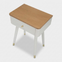 Mesita de noche de madera con cajón para dormitorio Matera