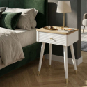 Mesita de noche de madera con cajón para dormitorio Matera