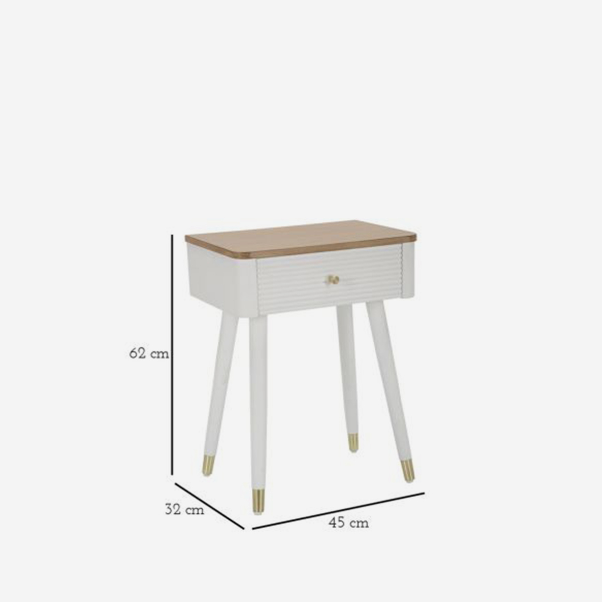 Mesita de noche de madera con cajón para dormitorio Matera