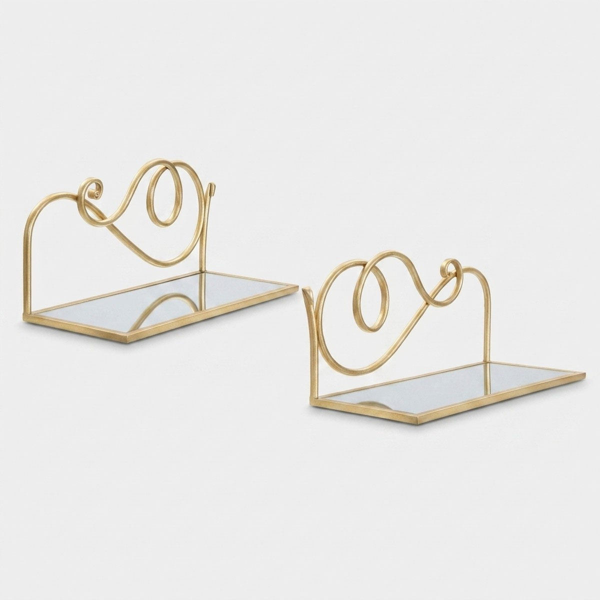 Set de 2 mesitas de noche flotantes con espejo de pared Aura