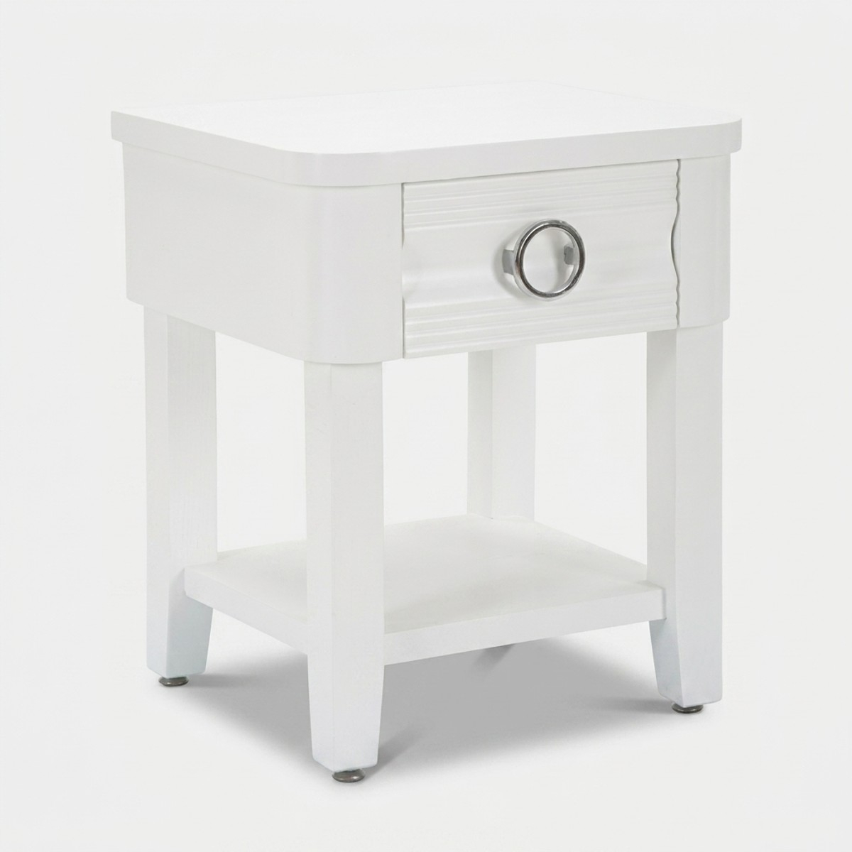 Mesita de noche de madera con cajón y estante Shine