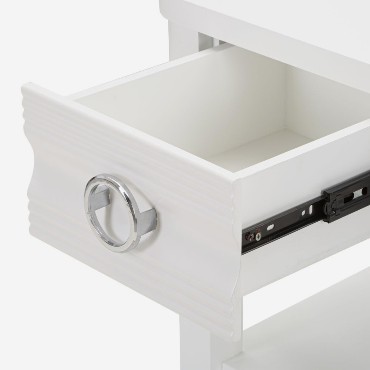 Mesita de noche de madera con cajón y estante Shine