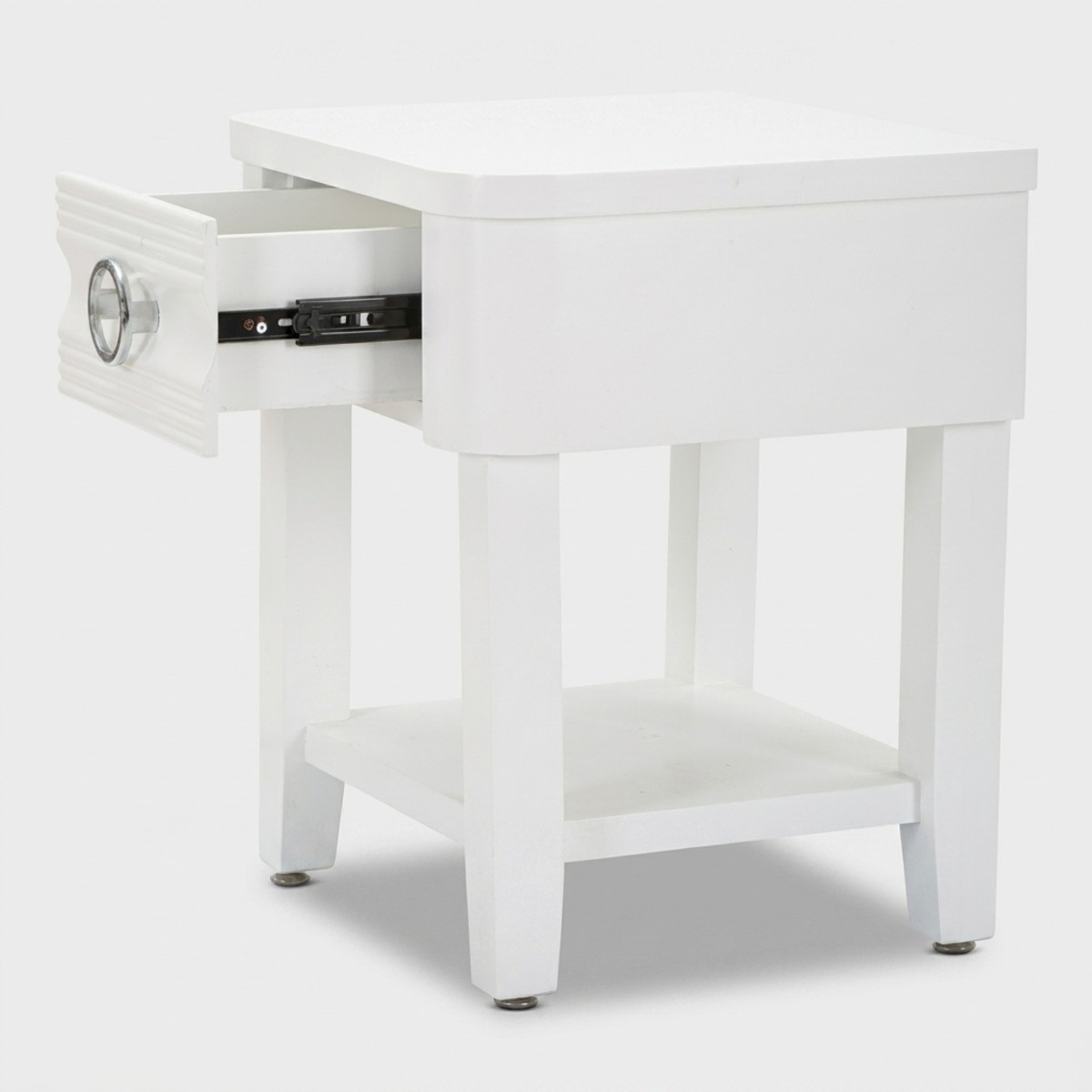 Mesita de noche de madera con cajón y estante Shine
