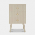 Table de chevet 3 tiroirs en bois et MDF pour chambre Shy