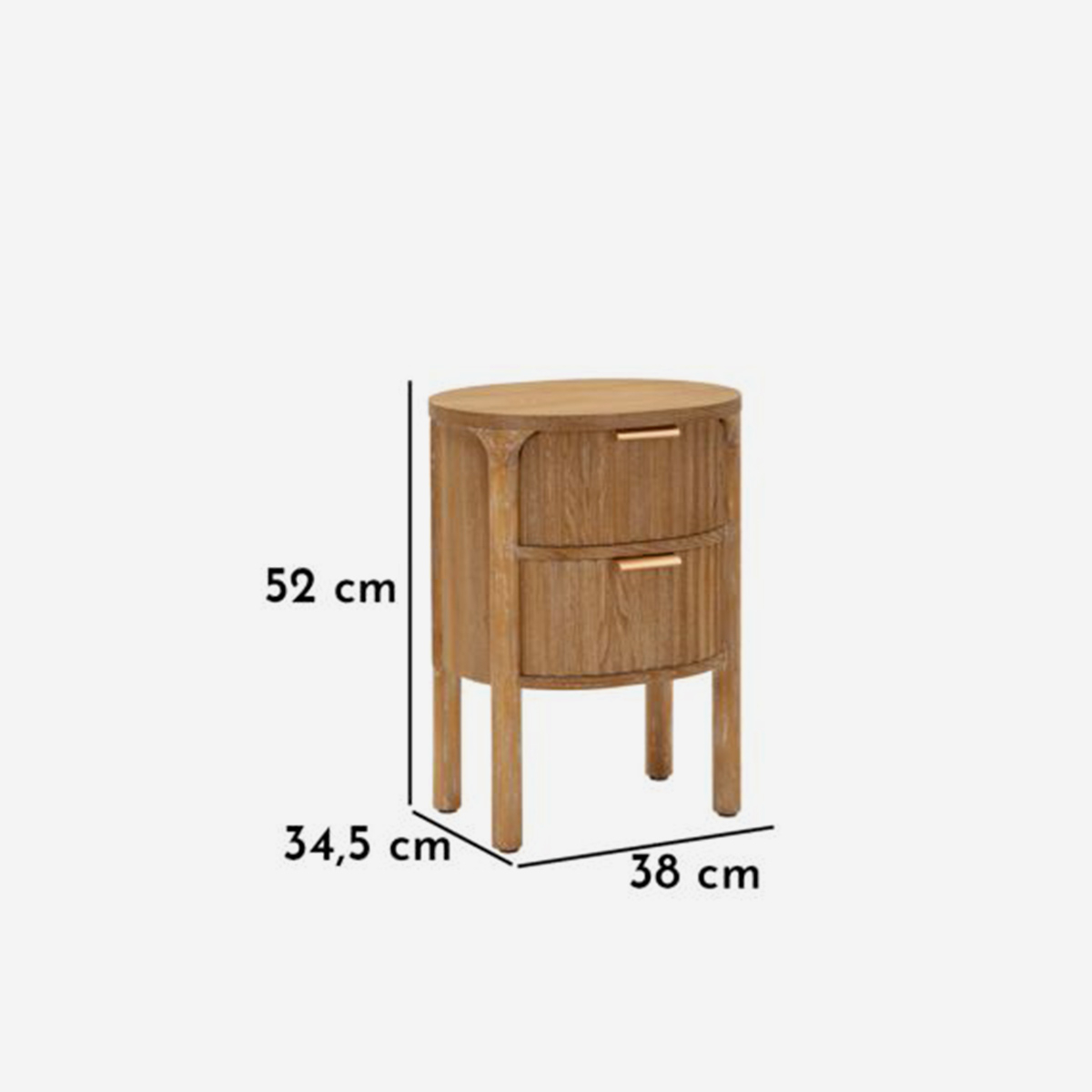 Mesita de noche de madera con 2 cajones para dormitorio Goteborg