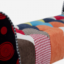 Banco tapizado en madera y tela patchwork Imperial