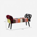 Banco tapizado en madera y tela patchwork Imperial