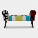 Banco tapizado en madera y tela patchwork Imperial