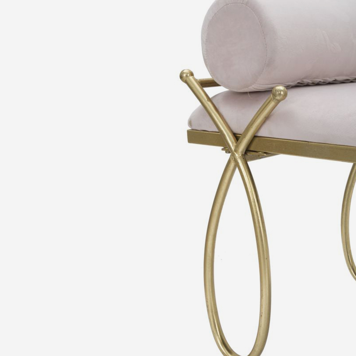 Banco tapizado de terciopelo con cojines decorativos Ribbon