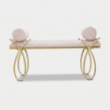 Banco tapizado de terciopelo con cojines decorativos Ribbon