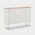 Aparador de salón Matera de madera con 2 puertas y 4 cajones