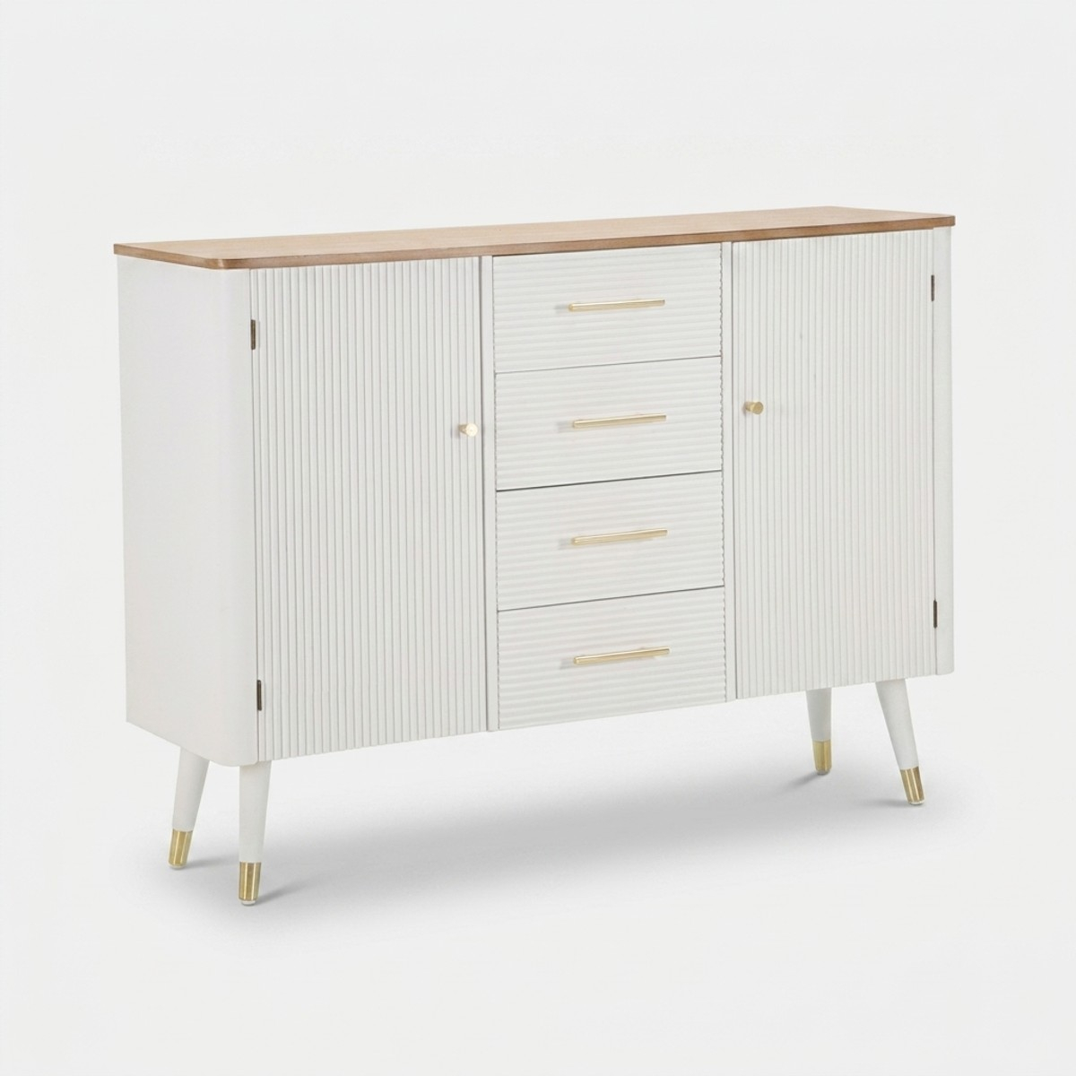 Wohnzimmer-Sideboard Matera aus Holz mit 2 Türen und 4 Schubladen