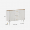Buffet de salon en bois Matera avec 2 portes et 4 tiroirs