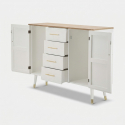 Wohnzimmer-Sideboard Matera aus Holz mit 2 Türen und 4 Schubladen