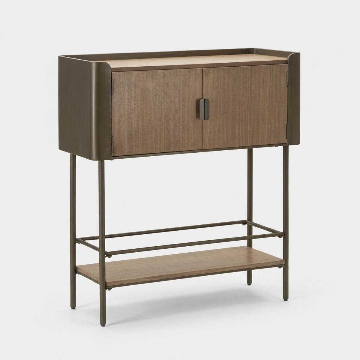 Credenza mobiletto in legno e metallo 100x42x110 cm Toronto