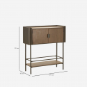 Credenza mobiletto in legno e metallo 100x42x110 cm Toronto