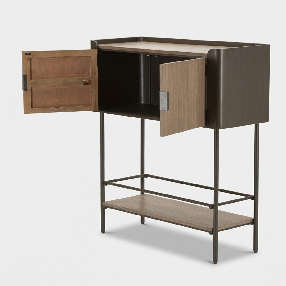 Credenza mobiletto in legno e metallo 100x42x110 cm Toronto