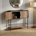 Credenza mobiletto in legno e metallo 100x42x110 cm Toronto