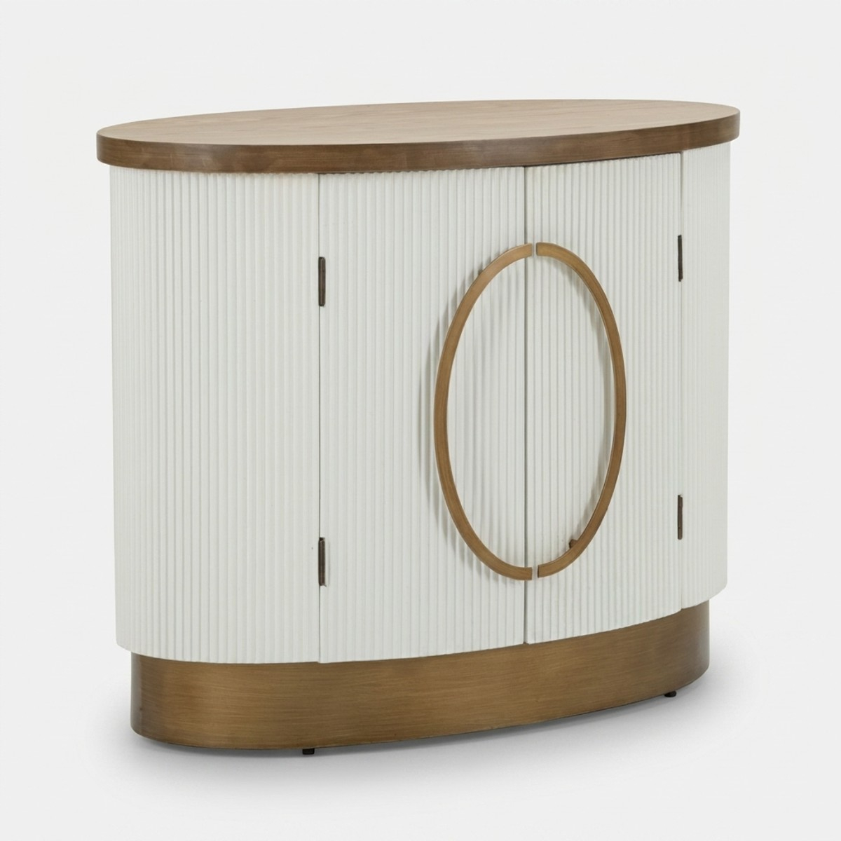 Sideboard Tolosa mit 2 ovalen Türen aus Holz und Metall