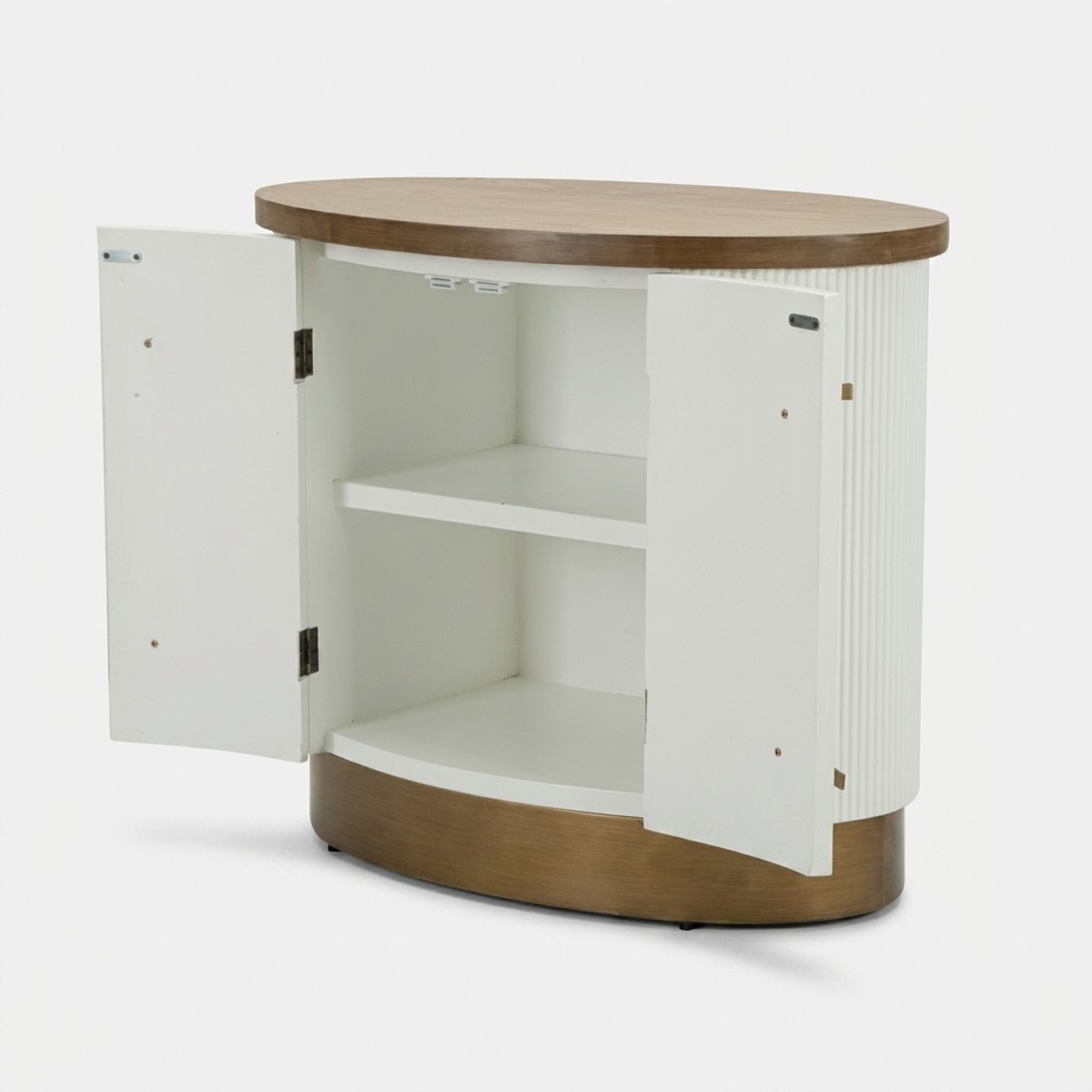 Sideboard Tolosa mit 2 ovalen Türen aus Holz und Metall