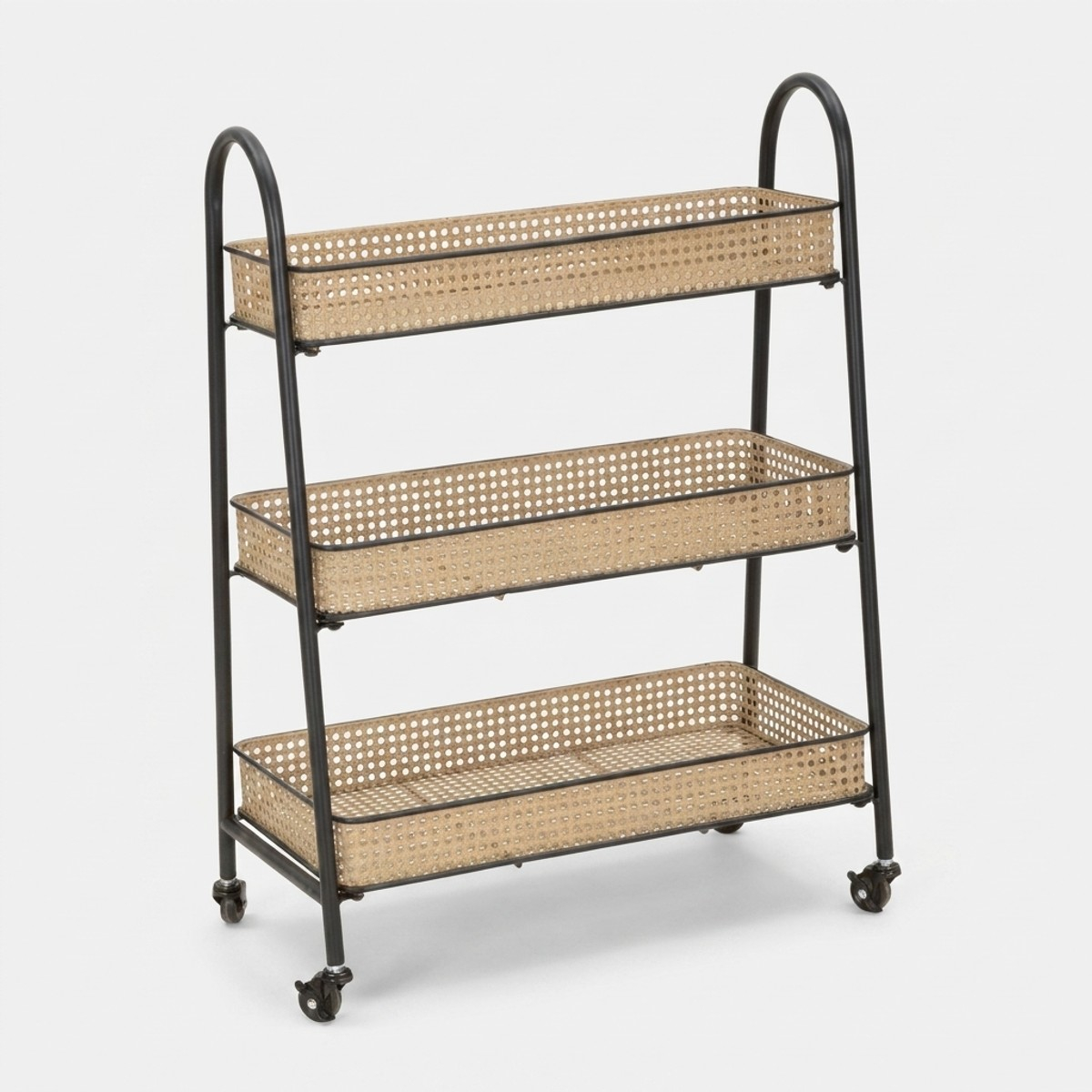 Carrito auxiliar de cocina de metal con 3 estantes Fuji
