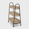 Carrito auxiliar de cocina de metal con 3 estantes Fuji