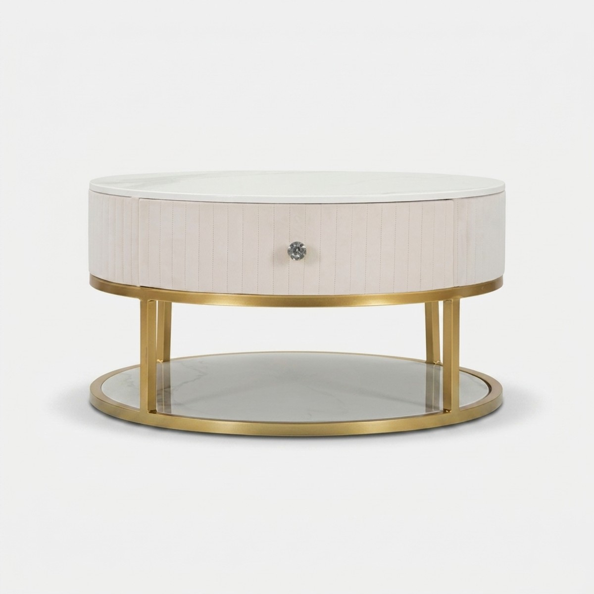 Table basse ronde avec tiroir Montpellier