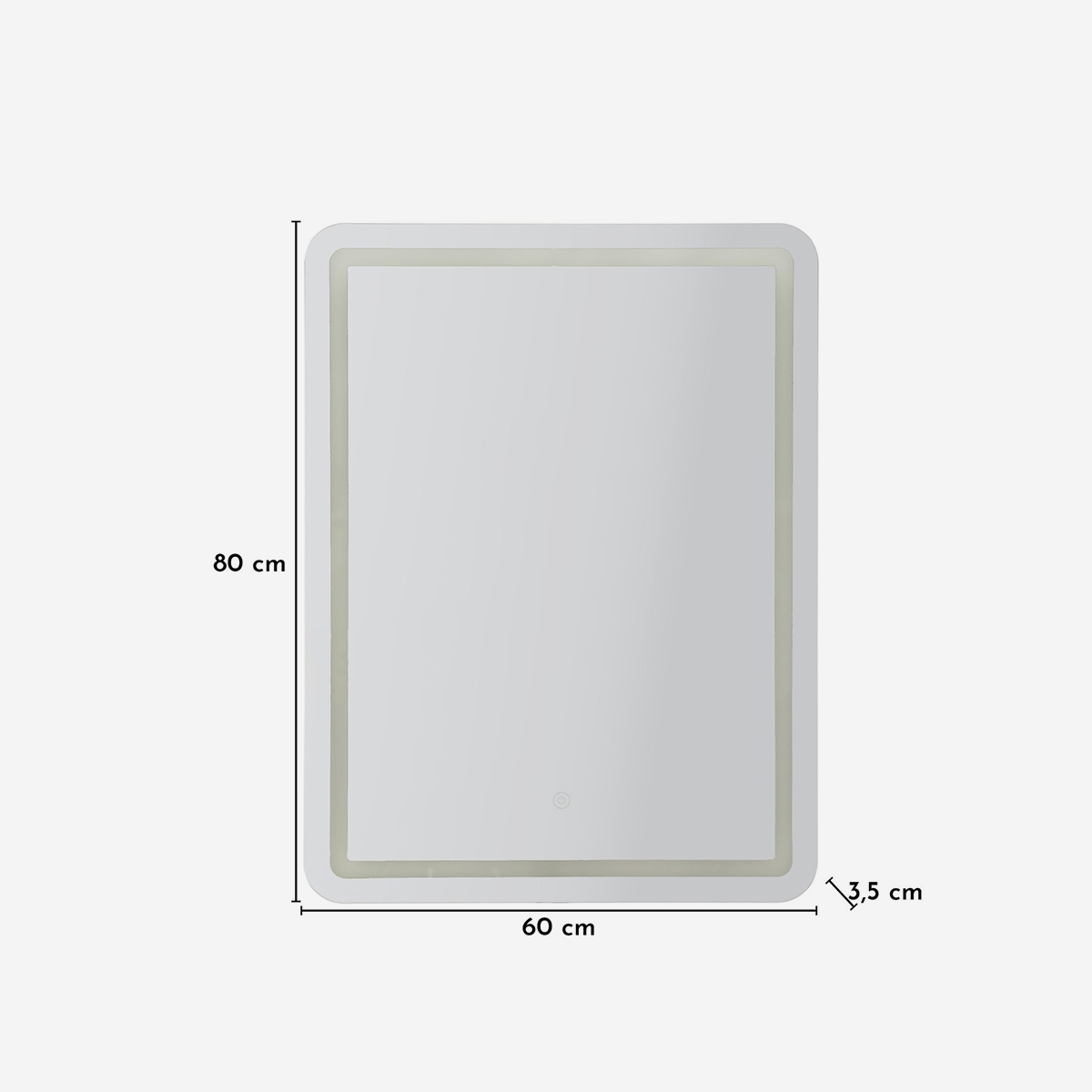 Miroir mural LED rectangulaire 60x80 cm Simple rectangulaire