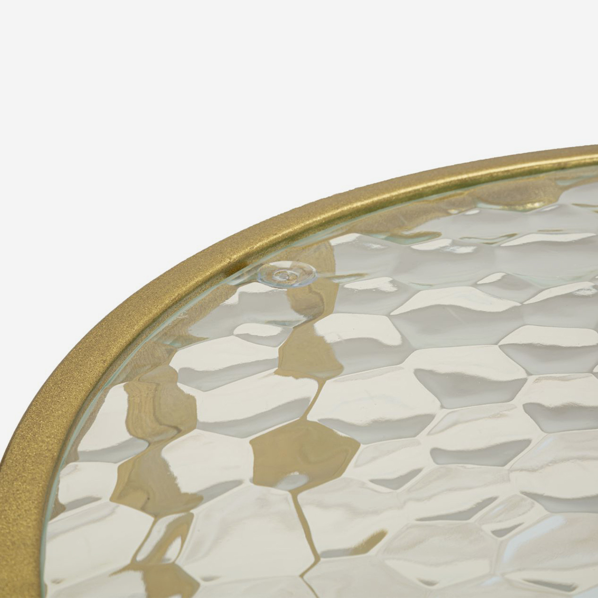 Table basse ovale en fer et verre Antalia