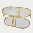 Ovaler Couchtisch aus Eisen und Glas Antalia
