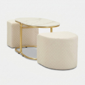 Mesa de centro moderna con 2 pufs Relax para salón