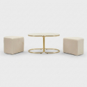 Couchtisch mit 2 Poufs für modernes Wohnzimmer Relax