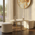 Couchtisch mit 2 Poufs für modernes Wohnzimmer Relax