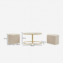 Couchtisch mit 2 Poufs für modernes Wohnzimmer Relax