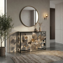 Metall-Konsole mit Spiegelplatte Glam Dark