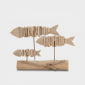 Escultura decorativa de madera con forma de peces Pesci