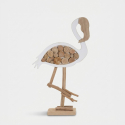 Escultura decorativa de flamenco en madera Flamingo
