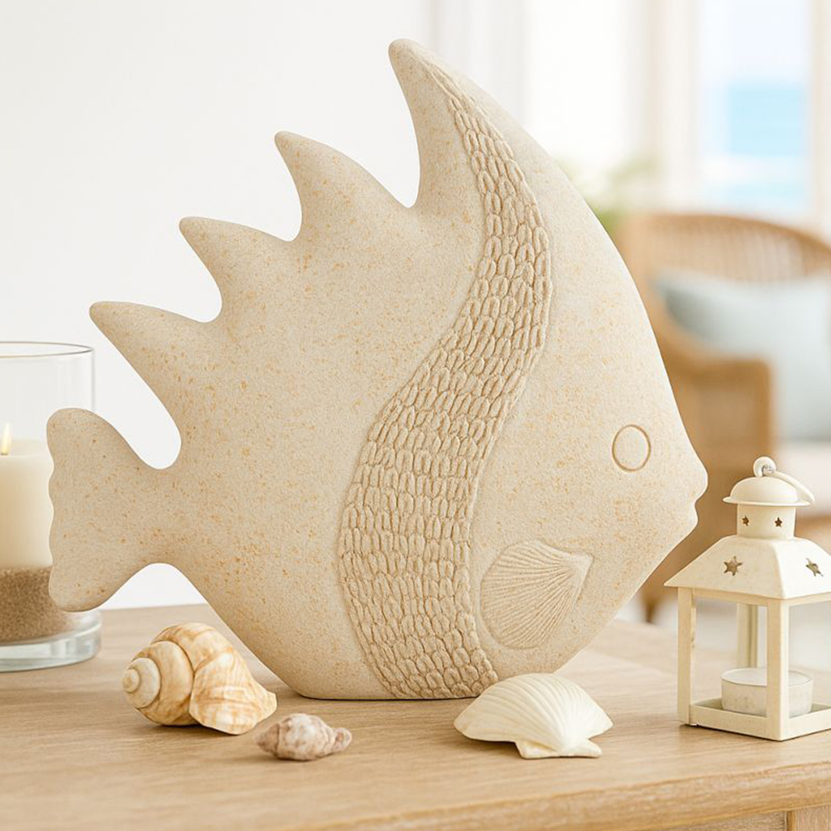 Decoración marina con forma de pez en poliresina Pesce L