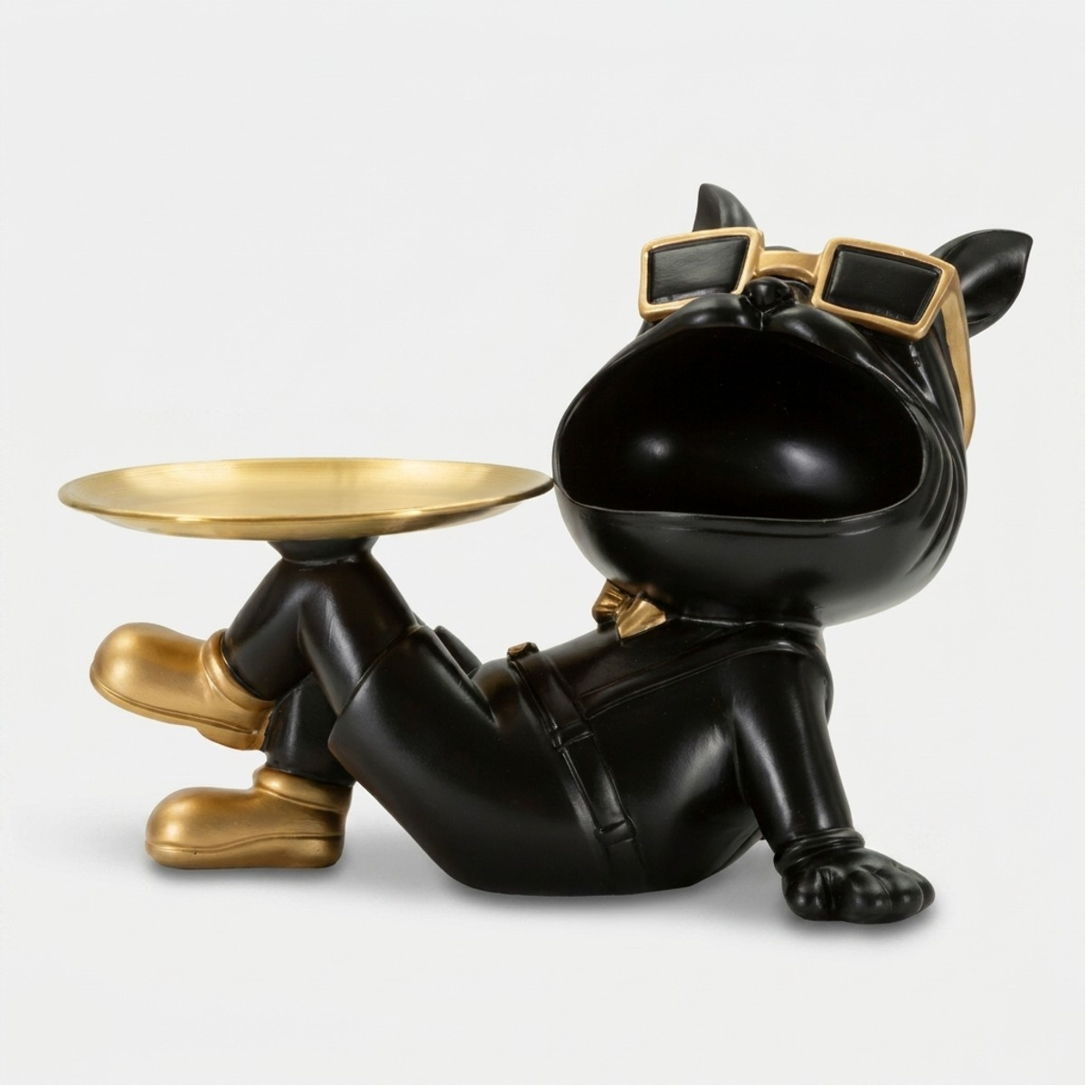 Estatua decorativa con bandeja y portallaves perro Buddy