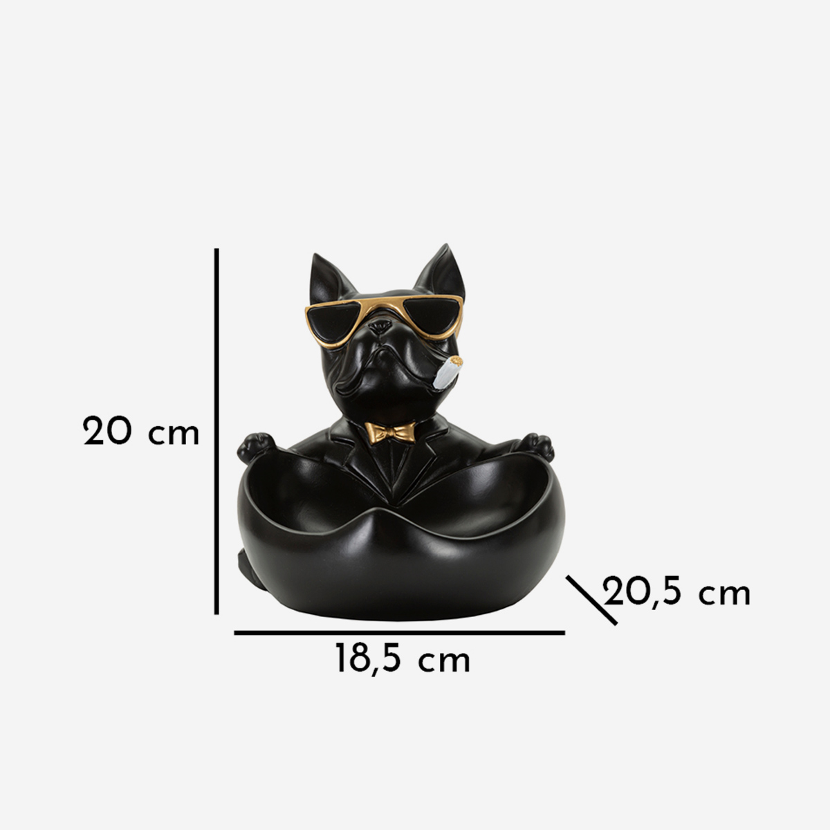 Dekorative Taschenleerer-Schale aus Polyresin Hund Ball