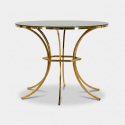 Mesa de comedor redonda de vidrio y metal Shanty