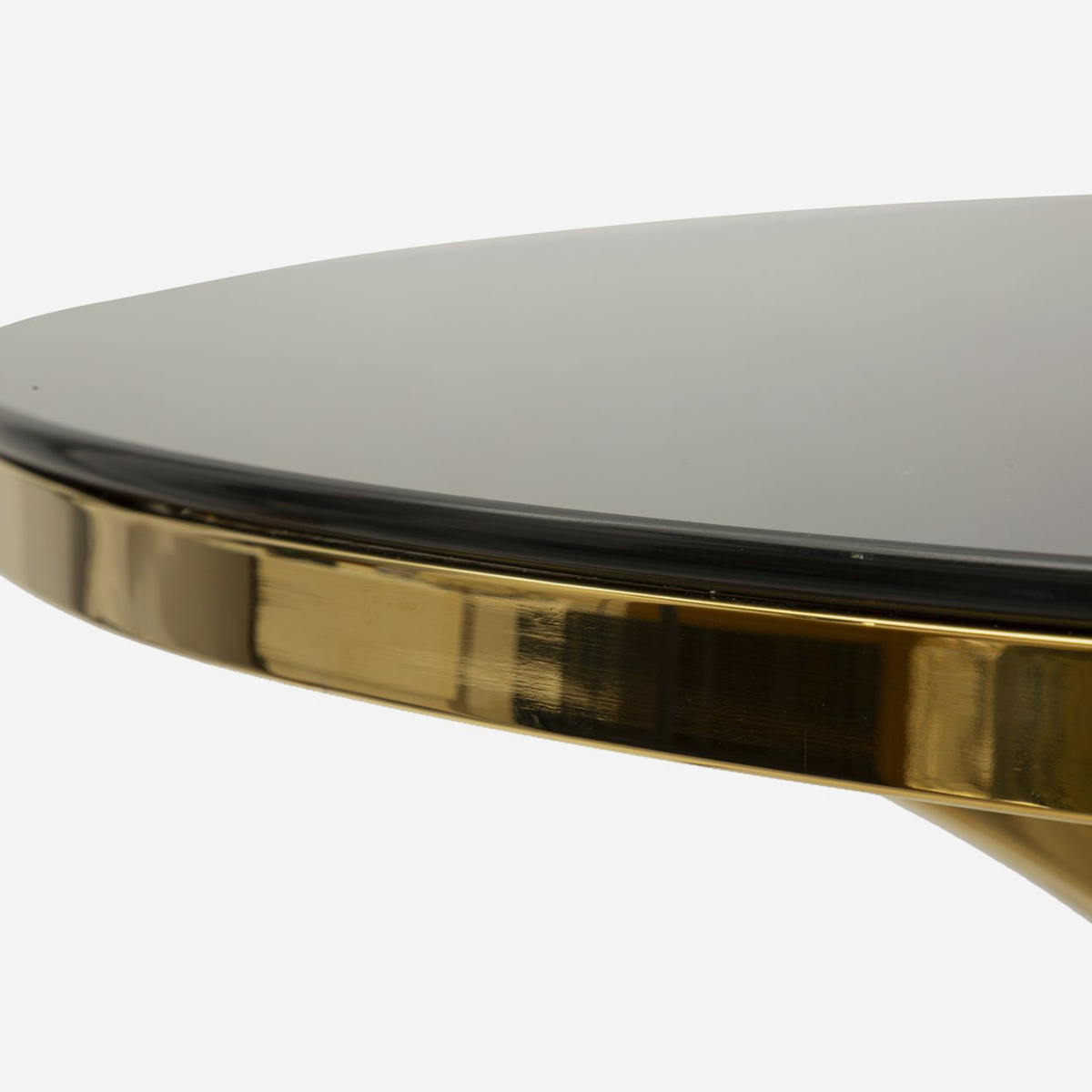 Mesa de comedor redonda de vidrio y metal Shanty