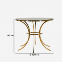 Table à manger ronde en verre et métal Shanty