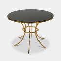 Mesa de comedor redonda de vidrio y metal Shanty